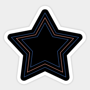 You are a star! Triple Stars Outline in blue, orange, blue  - ORENOB Sticker